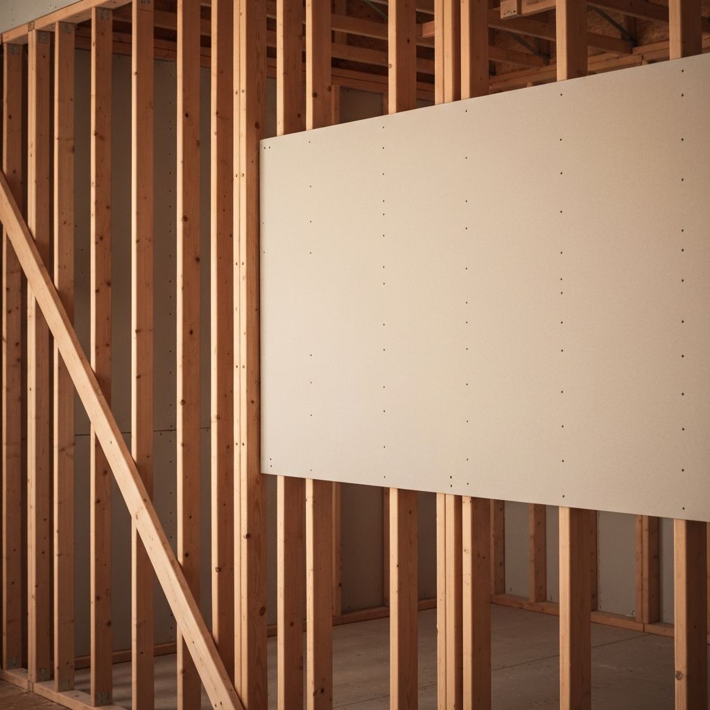 Drywall installation in progress