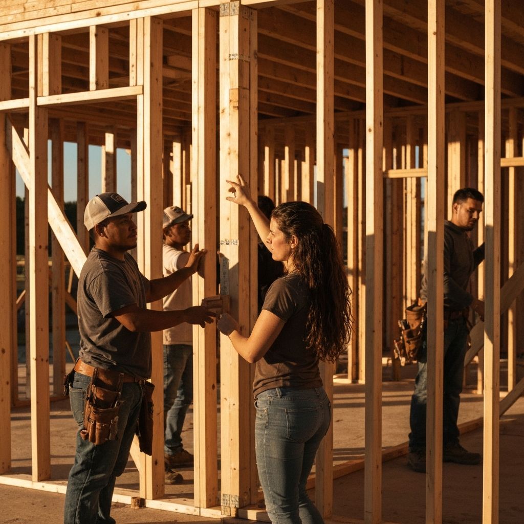 Skilled labor crew at work